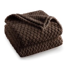 Fleece Throw Blanket for Couch and Bed,Extra Soft Throw ( 50x60 IN ) Coffee