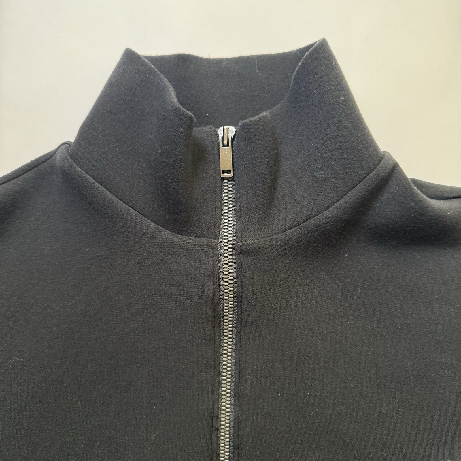 Spanx AirEssentials Zip Up Track Jacket Black Whi… - image 3