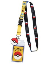 Pokemon Group Breakaway ID Badge Holder Lanyard w/ 2" Pokeball Pendant