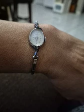 ELGIN VINTAGE  10K RGP  GF Small Wrist WATCH Bezel SS Mechanica With Diamond