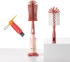 Cup Cleaning Brush, Silicone Baby Bottle Brush with Stand, Lar