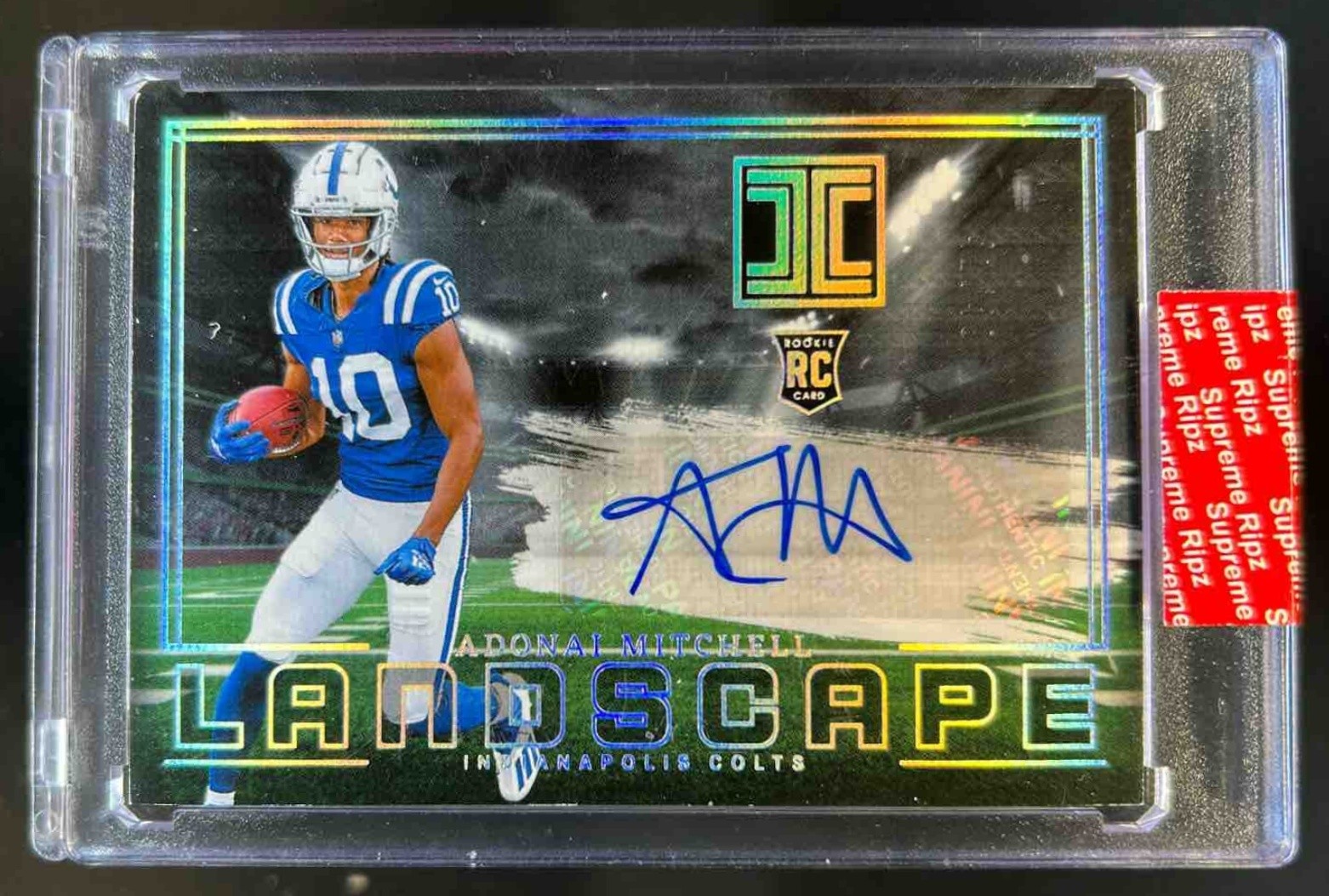 Adonai Mitchell Panini Impeccable Rookie Landscape Autographs #RLAAML Silver