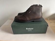 Image of Barbour Men's Size 12 UK Brown Leather Boots
