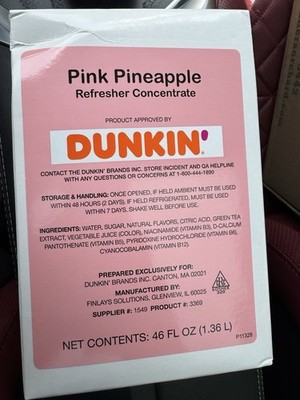 Dunkin Pink Pineapple Refresher Concentrate (EXP Aug) (FAST SHIP)(LIMITED)