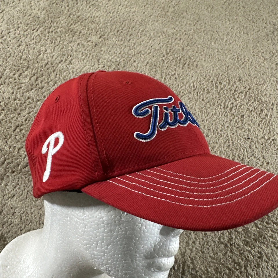 Gorra Titleist para hombre L/XL roja Philadelphia Phillies ajustada elástica golf béisbol Foto 3 de 4