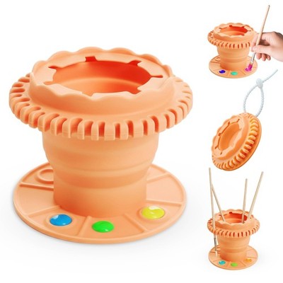 Collapsible Paint Brush Cleaner Tool Portable Rinse Cup Washing Station Pallet