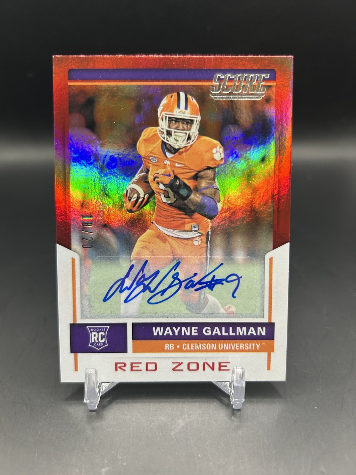 Wayne Gallman Panini Score #383 Signature-Red Zone
