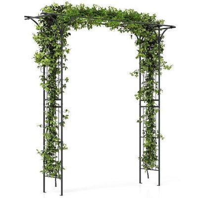 81 Inch Garden Arch Metal Arbor for Climbing Plant Heavy Duty Trellis Outdoor