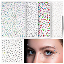 Face Gems Stick On, 5 Types Self-Adhesive Rhinestones for Face, Eyes, Body, Hair