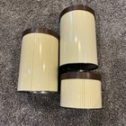 Set Of 3 Ballonoff Tin Canisters Vegetable Design Brown Lid MCM VTG 1960s ZZ7 — photo 4