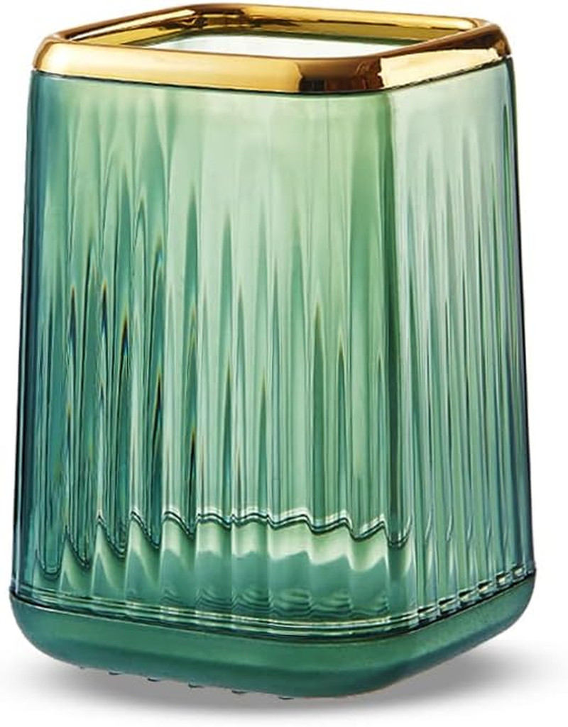 Makeup Brush Cup Holder Organizer for Vanity, Acrylic Vintage Green Make up Brus