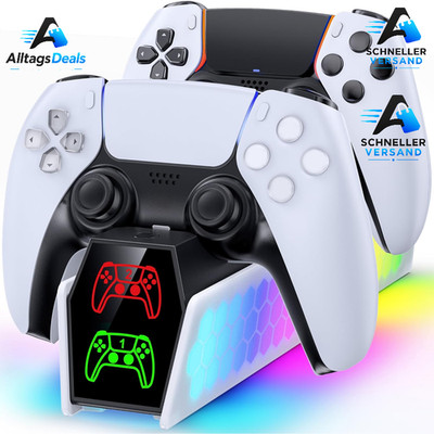 Ladestation für PS5 Controller Zubehör Schnelllade 2Std Dualsense Controller