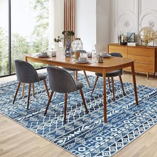 Boho Geometric Rug Machine Washable and Non-Slip Ideal Neutral Carpet