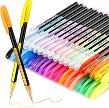 Colored Gel Pens Set for Coloring, 36 Colors Glitter Gel Pens, Fine Point Gel