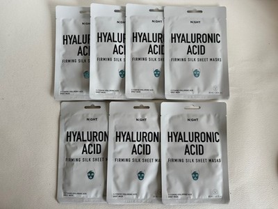 Night Skincare Hyaluronic Acid Firming Anti-Aging Silk Sheet Masks-7 Count-New