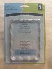 NEW Clear Acrylic Large Block For Stamps 3.75" x 5" inch Etched Inkadinkado