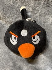 Rovio Angry Birds Black Bird Mini Plush Clip Keychain Backpack Bag Charm Toy