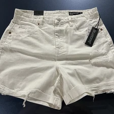 BLANKNYC The Perry Mom Shorts Women’s Size 28 White Denim NWT $78