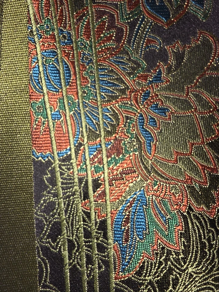 ROSSI MAN Abstracto Estampado Floral Multicolor Extra Largo con Bolsillo Cuadrado y Corbata Foto 4 de 4