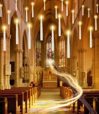 32pcs Floating Candles with Wand Magic Hanging Candles, Flameless Warm Light Fli