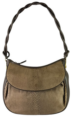 70'S GUCCI Authentic Taupe Snakeskin Leather Trim Made in Italy Authenticated