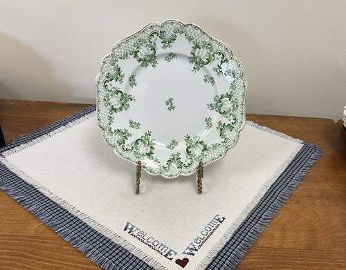 Antique 10” Dinner Plate Johnson Brothers Cloverly Green And Gold England