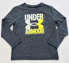 Under Armour Boys Size 4 Gray Tech Long Sleeve Shirt Twist Space Athletic Tee