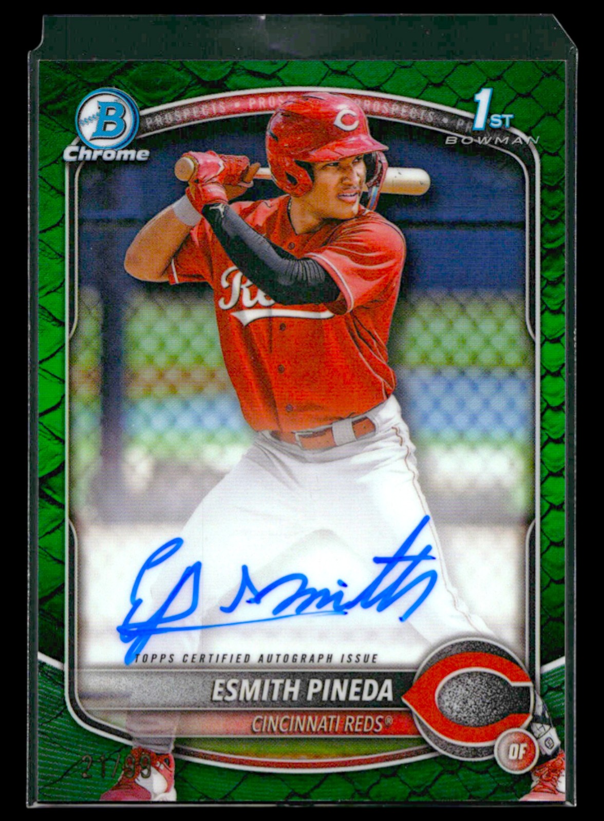 Esmith Pineda 2025 Bowman #CPA-EP Chrome Autographs Reptilian Green /99 Auto