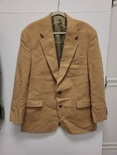 Evan Picone Tailored Foleys Camel Hair Blazer Mens Size 44 Long Coat Jacket