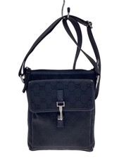 GUCCI Shoulder Bag GG Canvas Canvas BLK