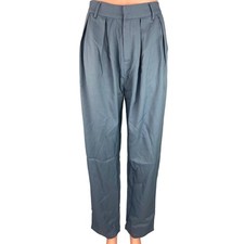 PrettyLittleThing NWT Gray Pleated High Rise Straight Leg Ankle Dress Pants Sz 4