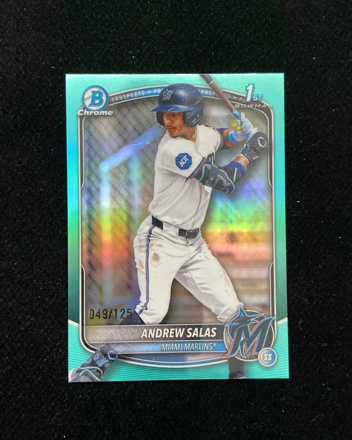2025 Bowman Chrome Prospects Aqua #BCP-156 Andrew Salas 1st 049/125 Marlins HD