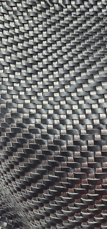 Bolso holgado Coach Park Avery hobo de cuero tejido semi-hombro negro/plateado Foto 2 de 4