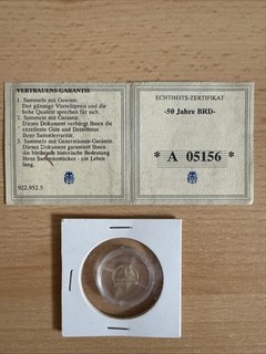 Goldmedaille 50 Jahre Deutsches Markstück 585/1000 0 5 g Polierte Platte 1999