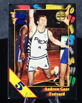 1991-92 Wild Card 5 Basketball Card NBA Andrew Gaze SA Spurs Australia
