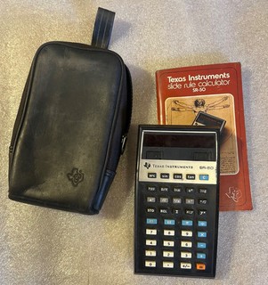 Texas Instruments SR 50 Scientific Calculator 1973 Slide Rule With Case & Book