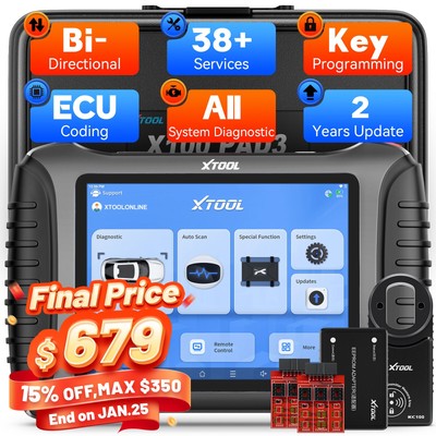 2026 XTOOL X100PAD3 V2.0 Auto IMMO Key Programming All System Diagnostic Scanner