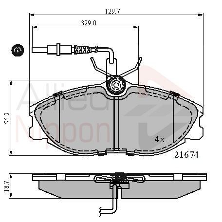 Brake Pad Set For Disc Front Fits Citroën Xsara Peugeot ALLIED NIPPON ADB1340