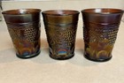 Set of 3 Vintage Northwood Amethyst Carnival Glass Grape & Cable Tumblers