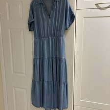 F&F Women's Tercel Denim Dress Size 14 Excellent Condition