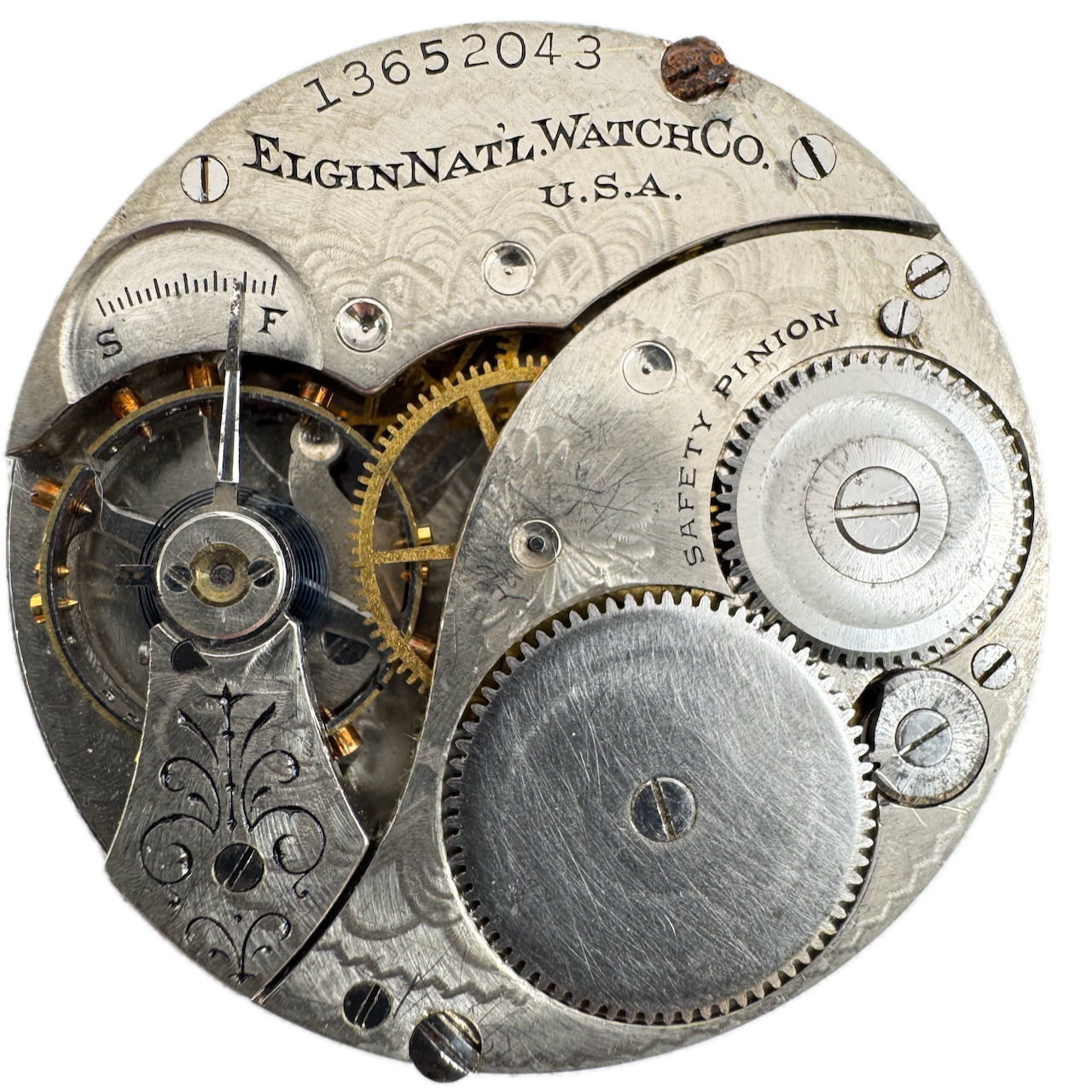 Antique 12s 1909 Elgin 7 Jewel Mechanical Hunter Pocket Watch Movement 301 USA