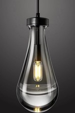 Modern Raindrop Pendant Light For Kitchen Island Living Room Hallway Black