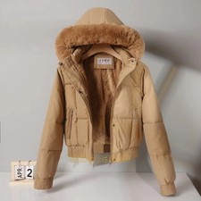 UK Women Faux Fur Hooded Fleece Lined Winter Warm Parka Coat Jacket Outwear 8-20