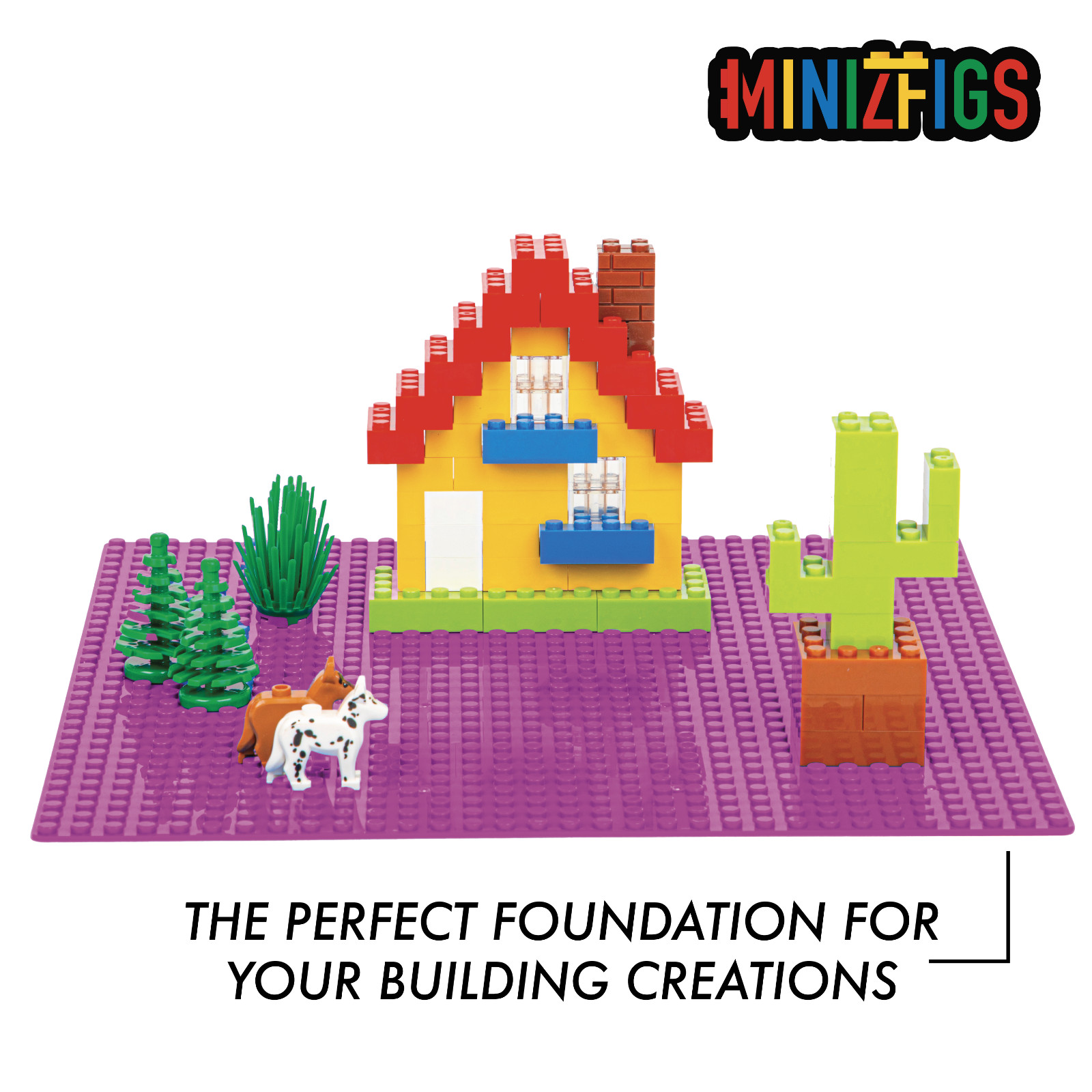 Minizfigs 10" x 10" Classic Baseplate for Lego Building Toy Bricks 32x32 Studs