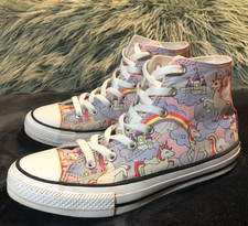 Converse Chuck Taylor All Star Unicorn Pink Rainbow Hi Top Sneakers 5 Junior s