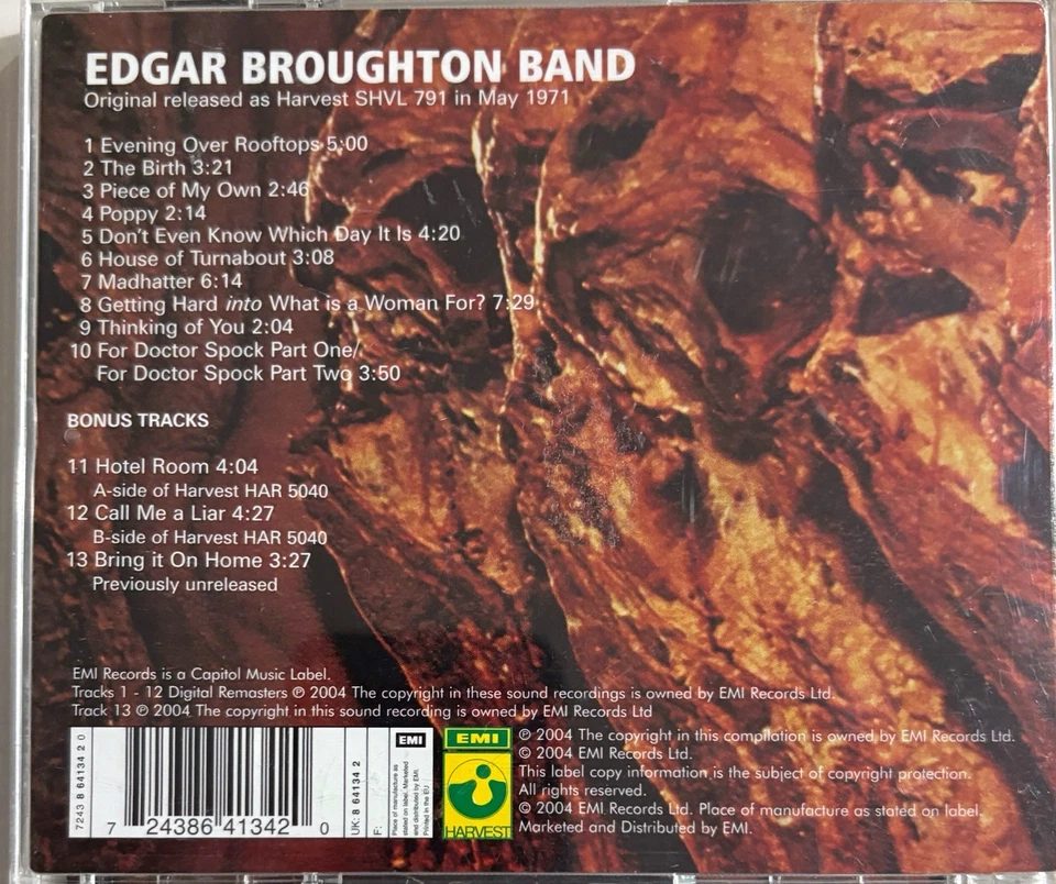 EDGAR BROUGHTON BAND - Self Titled (1971 Album) Expanded CD 2004 EMI AS NEW! - Image 2 of 2