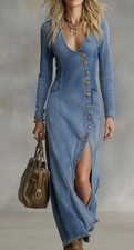 Long Sleeved Denim Dress Sz L