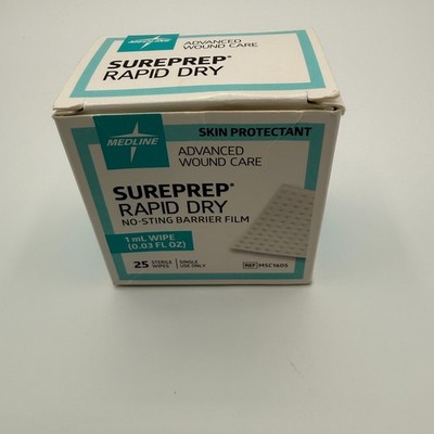 SurePrep Skin Protectant No Sting Rapid Dry 25 Sterile Wipes Box (A10-49)