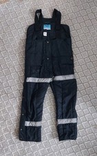 RefrigiWear 0345R Navy Blue Large Tall Overalls Bibs for Extreme Cold Insulation