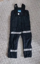 RefrigiWear 0345R Navy Blue Large Tall Overalls Bibs for Extreme Cold Insulation